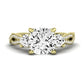 Bottlebrush Moissanite Matching Band Only (does Not Include Engagement Ring) For Ring With Cushion Center yellowgold