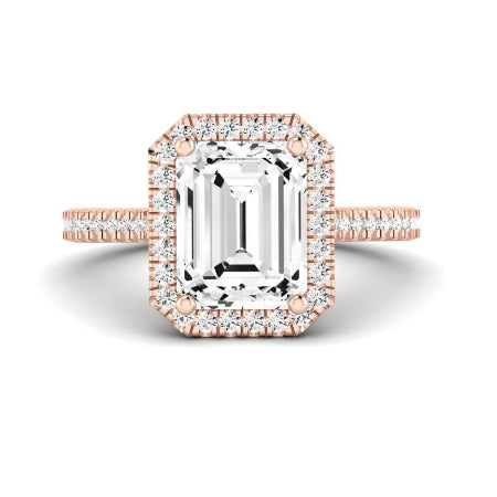 Mallow Moissanite Matching Band Only (does Not Include Engagement Ring)   For Ring With Emerald Center rosegold