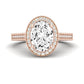 Wallflower Moissanite Matching Band Only ( Engagement Ring Not Included) For Ring With Oval Center rosegold