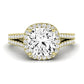 Silene Moissanite Matching Band Only ( Engagement Ring Not Included) For Ring With Cushion Center yellowgold
