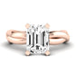 Baneberry Moissanite Matching Band Only (does Not Include Engagement Ring)  For Ring With Emerald Center rosegold