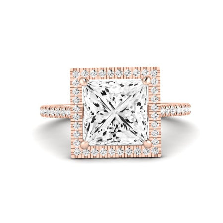 Columbine Diamond Matching Band Only (does Not Include Engagement Ring) For Ring With Princess Center rosegold