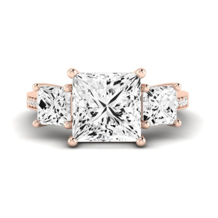 Dietes Moissanite Matching Band Only (does Not Include Engagement Ring) For Ring With Princess Center rosegold