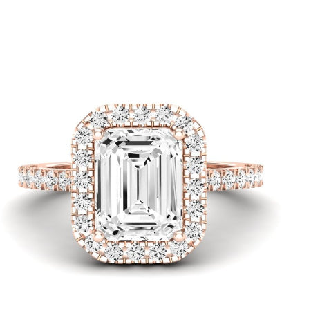 Florizel Moissanite Matching Band Only (does Not Include Engagement Ring) For Ring With Emerald Center rosegold