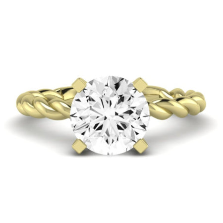 Balsam Moissanite Matching Band Only (does Not Include Engagement Ring) For Ring With Round Center yellowgold