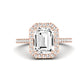 Columbine Diamond Matching Band Only (does Not Include Engagement Ring)  For Ring With Emerald Center rosegold