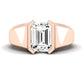 Jasmine Moissanite Matching Band Only (does Not Include Engagement Ring) For Ring With Emerald Center rosegold
