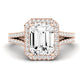 Silene Diamond Matching Band Only ( Engagement Ring Not Included) For Ring With Emerald Center rosegold