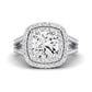 Flora Diamond Matching Band Only (engagement Ring Not Included) For Ring With Cushion Center whitegold