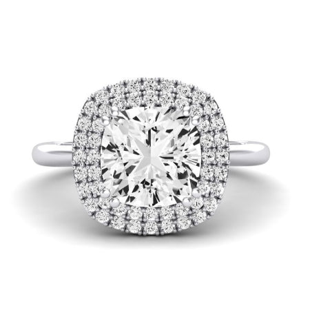 Tulip Diamond Matching Band Only ( Engagement Ring Not Included) For Ring With Cushion Center whitegold