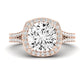 Tea Rose Diamond Matching Band Only (does Not Include Engagement Ring) For Ring With Cushion Center rosegold