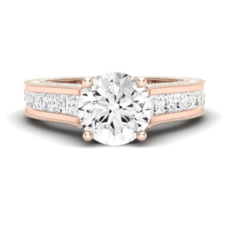 Edelweiss Moissanite Matching Band Only (does Not Include Engagement Ring) For Ring With Round Center rosegold