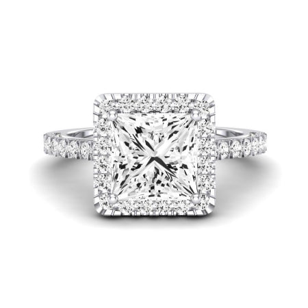 Florizel Moissanite Matching Band Only (does Not Include Engagement Ring) For Ring With Princess Center whitegold