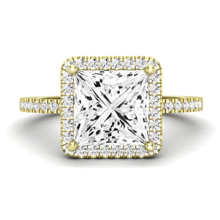 Bergenia Moissanite Matching Band Only (does Not Include Engagement Ring ) For Ring With Princess Center yellowgold