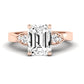 Hibiscus Moissanite Matching Band Only (does Not Include Engagement Ring)  For Ring With Emerald Center rosegold