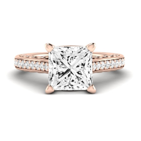 Nala Moissanite Matching Band Only (does Not Include Engagement Ring) For Ring With Princess Center rosegold