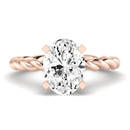 Balsam Moissanite Matching Band Only ( Engagement Ring Not Included)  For Ring With Oval Center rosegold