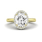 Calla Lily Diamond Matching Band Only (does Not Include Engagement Ring) For Ring With Oval Center yellowgold