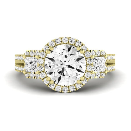 Erica Diamond Matching Band Only (does Not Include Engagement Ring) For Ring With Round Center yellowgold