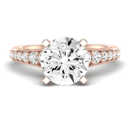 Holly Moissanite Matching Band Only (does Not Include Engagement Ring) For Ring With Round Center rosegold