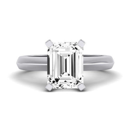 Senna Moissanite Matching Band Only ( Engagement Ring Not Included) For Ring With Emerald Center whitegold