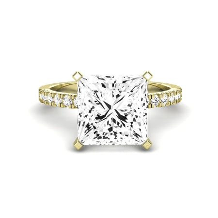 Dahlia Diamond Matching Band Only (engagement Ring Not Included) For Ring With Princess Center yellowgold