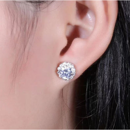 Shea Moissanite Earrings whitegold