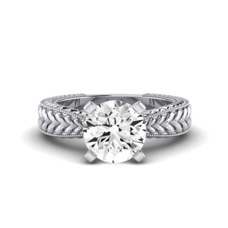 Azalea Diamond Matching Band Only (does Not Include Engagement Ring) For Ring With Round Center whitegold
