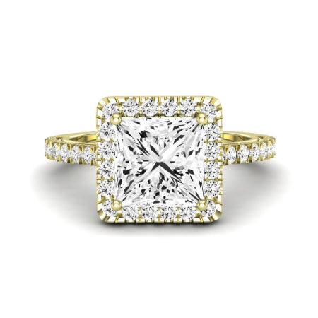 Florizel Moissanite Matching Band Only (does Not Include Engagement Ring) For Ring With Princess Center yellowgold