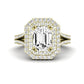 Lupin Diamond Matching Band Only (does Not Include Engagement Ring)  For Ring With Emerald Center yellowgold
