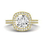 Buttercup Moissanite Matching Band Only (does Not Include Engagement Ring)  For Ring With Cushion Center yellowgold