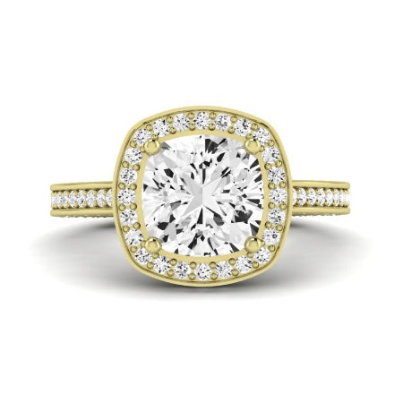 Buttercup Moissanite Matching Band Only (does Not Include Engagement Ring)  For Ring With Cushion Center yellowgold