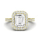 Florizel Moissanite Matching Band Only (does Not Include Engagement Ring) For Ring With Emerald Center yellowgold