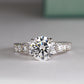 Daisy Moissanite Matching Band Only (engagement Ring Not Included) For Ring With Round Center whitegold