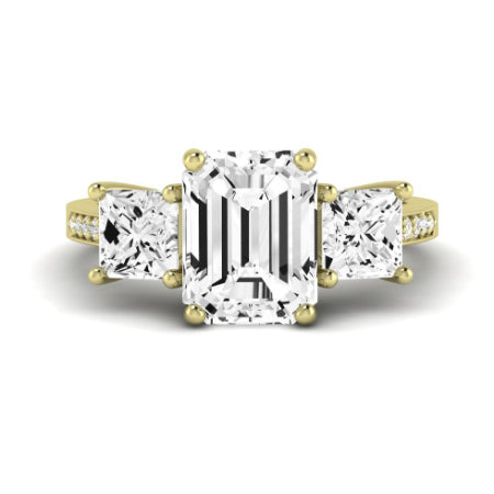 Dietes Diamond Matching Band Only (does Not Include Engagement Ring) For Ring With Emerald Center yellowgold