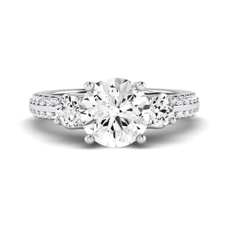 Thistle Diamond Matching Band Only (does Not Include Engagement Ring) For Ring With Round Center whitegold