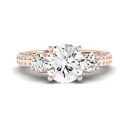 Thistle Diamond Matching Band Only (does Not Include Engagement Ring) For Ring With Round Center rosegold