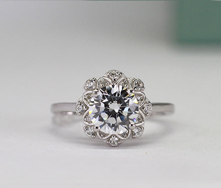 Coralbells Round Diamond Engagement Ring (Lab Grown Igi Cert) whitegold