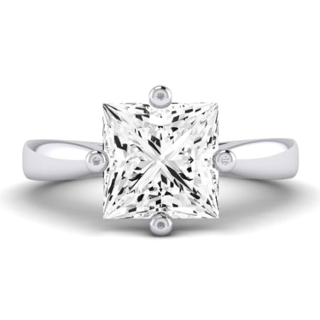 Gardenia Diamond Matching Band Only (does Not Include Engagement Ring) For Ring With Princess Center whitegold