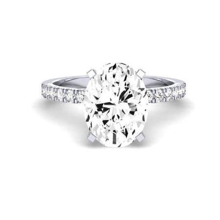 Dahlia Diamond Matching Band Only (engagement Ring Not Included) For Ring With Oval Center whitegold