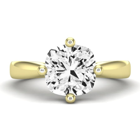 Gardenia Moissanite Matching Band Only (does Not Include Engagement Ring) For Ring With Cushion Center yellowgold