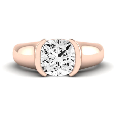 Jasmine Moissanite Matching Band Only (does Not Include Engagement Ring) For Ring With Cushion Center rosegold