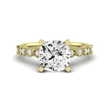 Marigold Diamond Matching Band Only (does Not Include Engagement Ring) For Ring With Cushion Center yellowgold