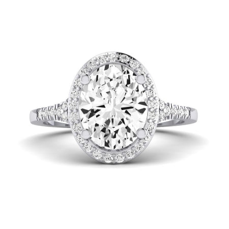 Desert Rose Diamond Matching Band Only (engagement Ring Not Included) For Ring With Oval Center whitegold