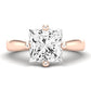 Gardenia Moissanite Matching Band Only (does Not Include Engagement Ring) For Ring With Princess Center rosegold