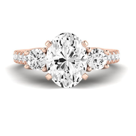 Primrose Moissanite Matching Band Only ( Engagement Ring Not Included) For Ring With Oval Center rosegold