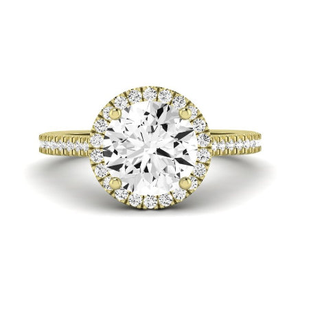 Mallow Moissanite Matching Band Only (does Not Include Engagement Ring)   For Ring With Round Center yellowgold