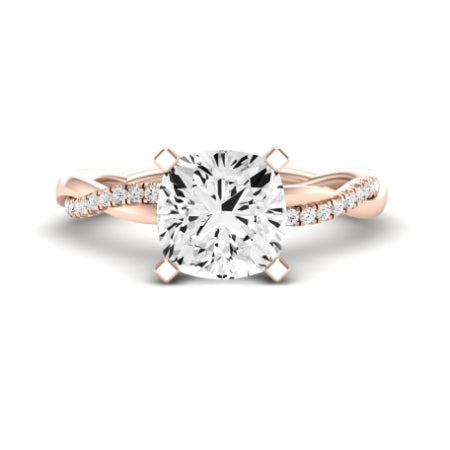 Iris Diamond Matching Band Only (does Not Include Engagement Ring) For Ring With Cushion Center rosegold