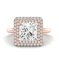 Tulip Diamond Matching Band Only (does Not Include Engagement Ring) For Ring With Princess Center rosegold