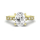 Marigold Moissanite Matching Band Only (does Not Include Engagement Ring) For Ring With Oval Center yellowgold